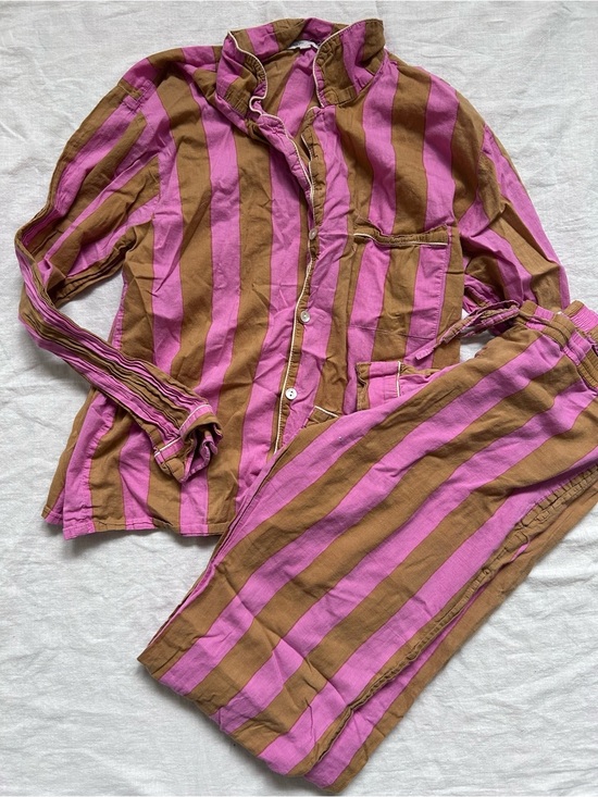 Naturalife Other - Striped Pink and Brown Women's Pajama Set
